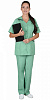 Костюм женский "Женева" брюки, св.мята/т.зелёный (тк.Смесовая,115)